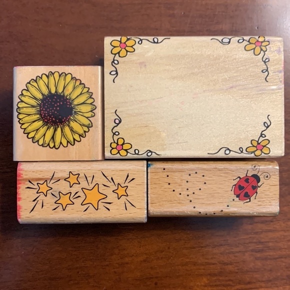 Wooden Back Rubber Stamp Set - Nature Theme - Picture 11 of 11